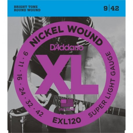 Cuerdas Guitarra Eléctrica D'Addario EXL120 XL Super Light