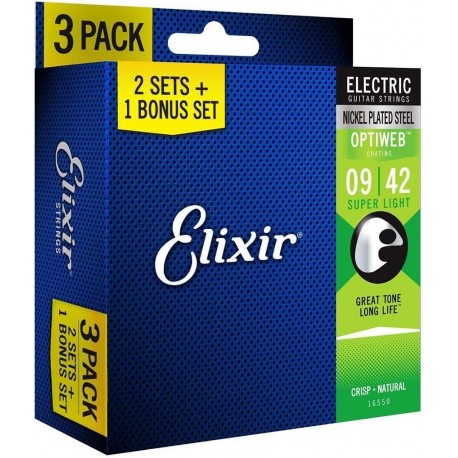 Cuerdas guitarra eléctrica ELIXIR 16550